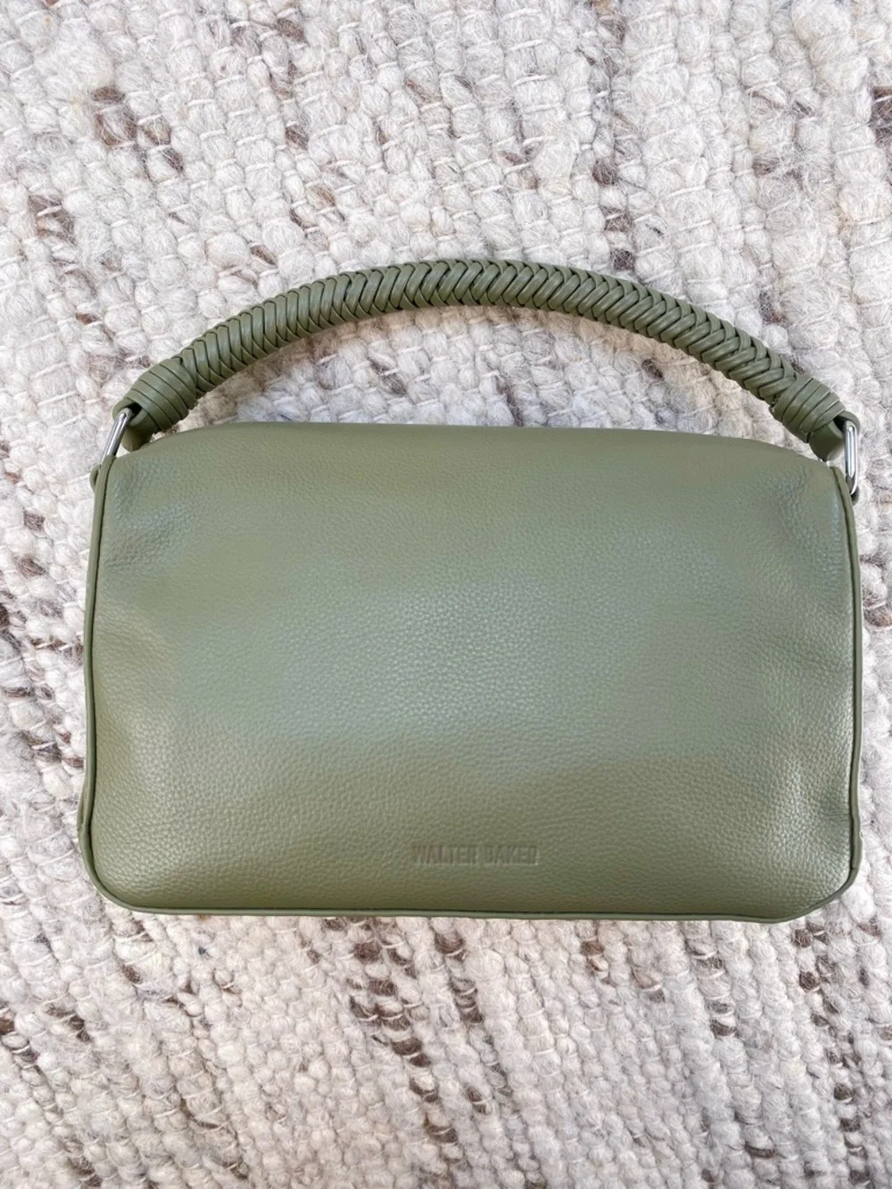 Walter Baker Leather Crossbody Braided Handle Jagger Bag in Sage Green NWT